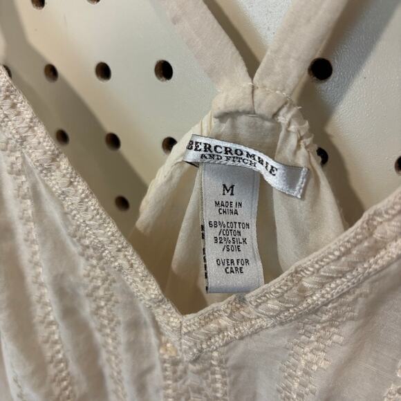 Vintage Abercrombie & Fitch Silk Blend Tank Hip Tie 2000s Preppy M - Picture 3 of 5